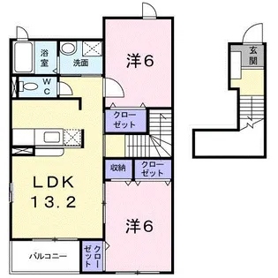 ボヌールカメリアA【2階】の間取り