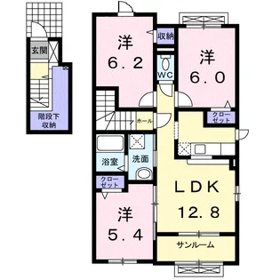 シャン・シャトー Ⅰ【2階】の間取り