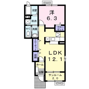 グロワールE【1階】の間取り