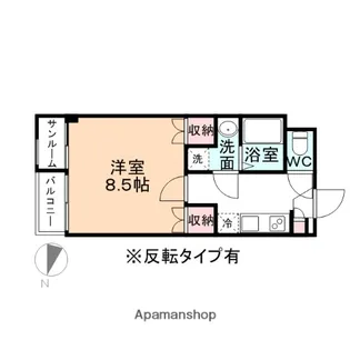 1Kの間取り画像