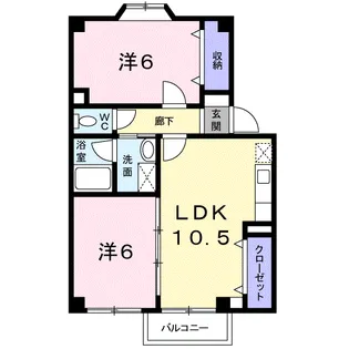 チェリーヒルズB【103号室】の間取り