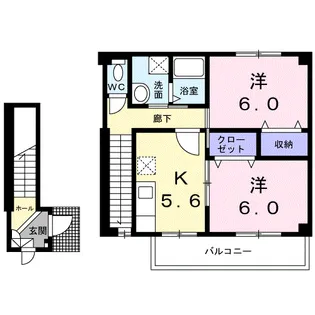ラフォーレ幸【202号室】の間取り