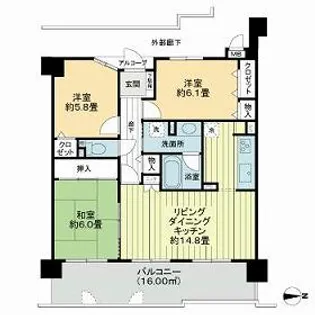 サーパス窪本町【5階】の間取り