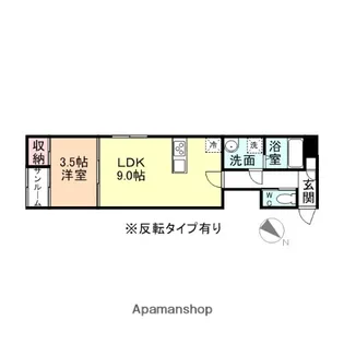 WHITE SQUARE(綾田町)【101号室】の間取り