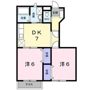 メゾン・アヴェニールA【1階】の間取り