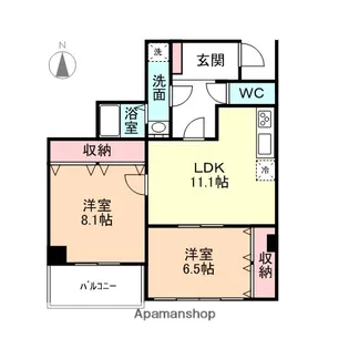 アーデルテラス愛宕【1階】の間取り