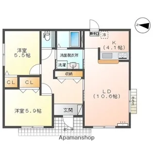 富山県富山市有沢【一戸建】の間取り