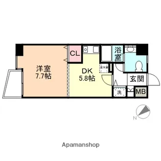 メロディーハイム富山丸の内【6階】の間取り