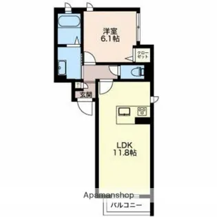 ベレオ堀川小泉【1階】の間取り