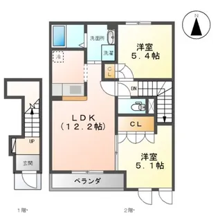 WELCOMEⅢA棟【2階】の間取り