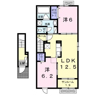 シャンティⅡA【2階】の間取り