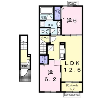 シャンティⅡA【2階】の間取り