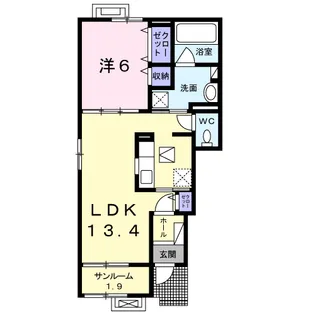 サニーレジデンス雅【1階】の間取り