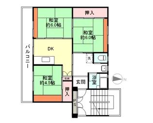 ビレッジハウス富山北4号棟【2階】の間取り