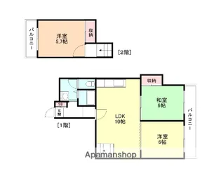 下赤江PLEASE【1-D号室】の間取り