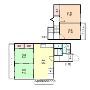 下赤江PLEASE【3-A号室】の間取り