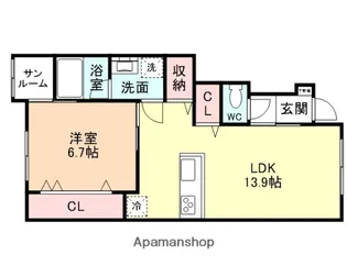JIN B棟【1階】の間取り