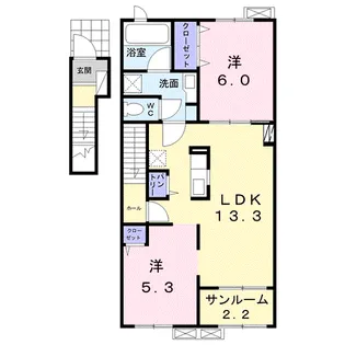 ラパン町村 Ⅰ【2階】の間取り