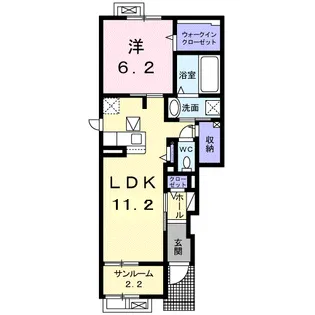 ローズ・シティ【1階】の間取り