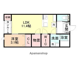CLOVER KUBOMOTO【1階】の間取り