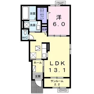 テルトル・ルージュ2【1階】の間取り