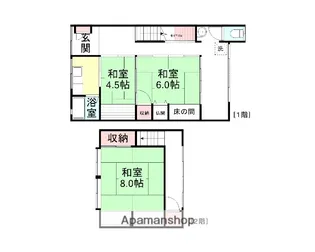 富山県富山市東富山寿町3丁目【一戸建】の間取り