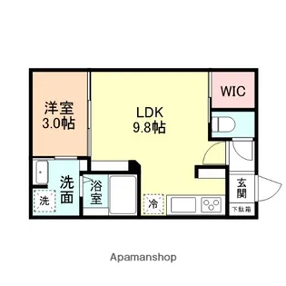 INTEGRAL向新庄【105号室】の間取り