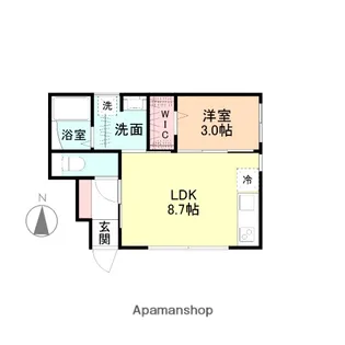 BASE稲荷元町Ⅱ【105号室】の間取り