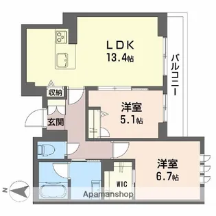 ソサイティ掛尾【3階】の間取り