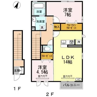 ドエル22 A【2階】の間取り