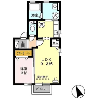 アバンウェル田中町 A棟【2階】の間取り