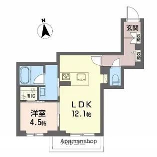 シャーメゾン アトリエ—ル【1階】の間取り