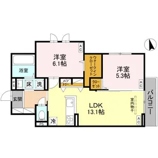 カーサ ファミール【1階】の間取り