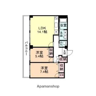 富山県富山市山室【マンション】の間取り