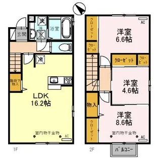 ラフィーネ長江【1階】の間取り