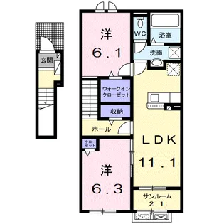 スリージェメゾン Ⅰ【2階】の間取り