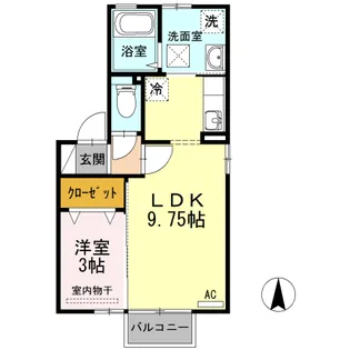 ウィルモア上飯野 A【1階】の間取り
