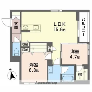 SHAMAISON神通町【1階】の間取り
