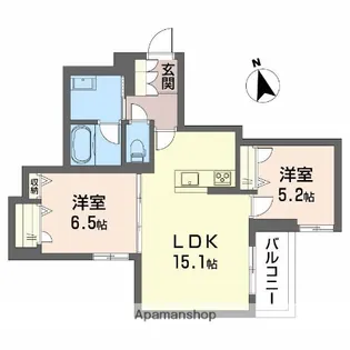 SHAMAISON神通町【2階】の間取り