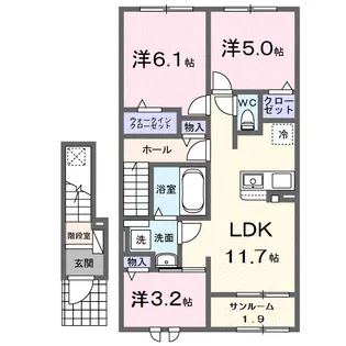 リバティ Ⅰ【2階】の間取り