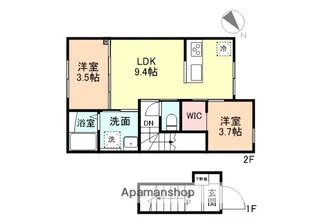 EDGEMOMENT下堀 B棟【2階】の間取り