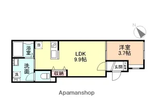 クロスシーズン五福A棟【102号室】の間取り