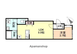クロスシーズン五福A棟【103号室】の間取り
