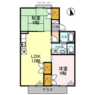 FCはうす A棟【1階】の間取り