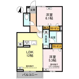 ウェルモート曙町【1階】の間取り