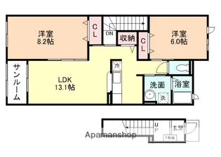 FIFTY−FIFTYD棟【203号室】の間取り