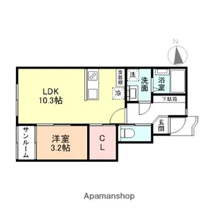 ル・アンジュ長江 B棟【101号室】の間取り
