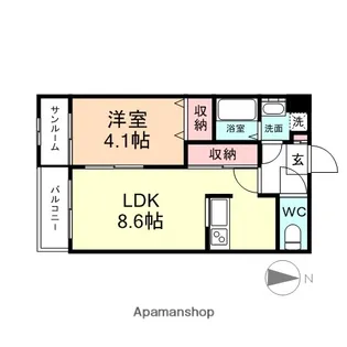 ブルーメ開A【201号室】の間取り