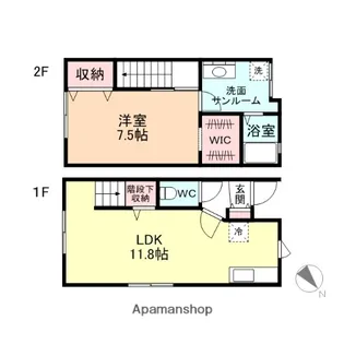 PRIME SQUARE【105号室】の間取り
