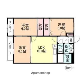 富山県富山市公文名【マンション】の間取り
